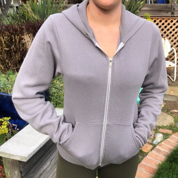 American Apparel Tops - American Apparel Flex Fleece Zip Hoodie Grey